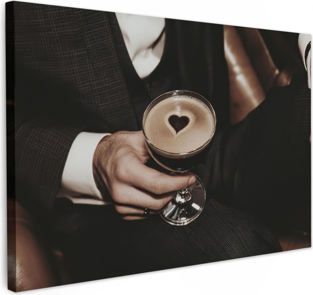 Wanddeko 30x20 cm - Getränk - Espresso Martini, Leinwand bilder, Wanddeko Wohnzimmer