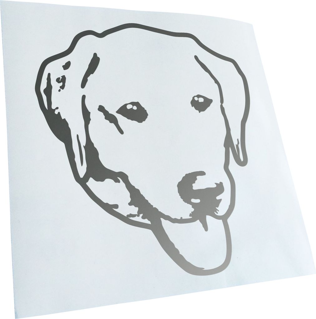 Kiwistar - Autoaufkleber - Goldador Hund - Silber - 40x36cm - Aufkleber für Auto, Laptop, Fahrrad, LKW, Motorrad mehrfarbig JDM Decal Racing