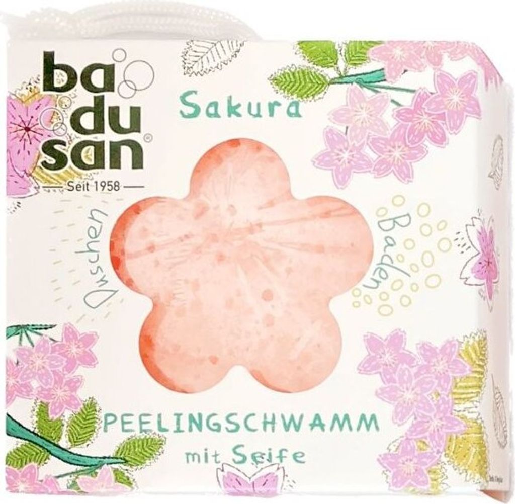 Peelingschwamm mit Seife Sakura Produktbild 