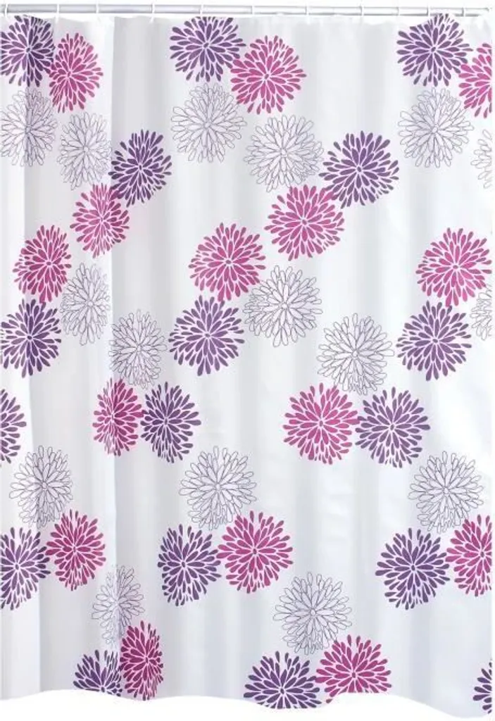 RIDDER 403060 Rideau de douche textile blanc 180x200 cm avec anneaux