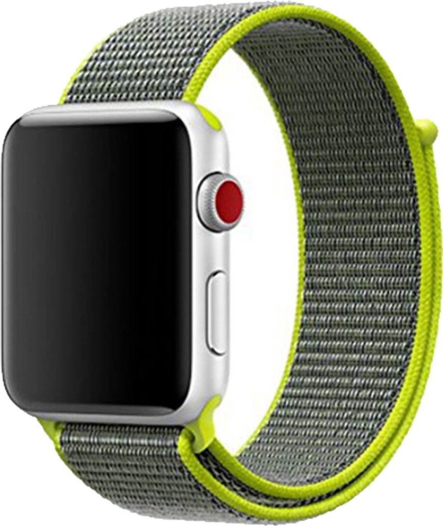 Armband für Apple Watch Series 8 7 6 5 4 3 2 1 SE - Nylon Band Ersatzarmband Sport Loop - Apfelgrün - 38mm 40mm 41mm