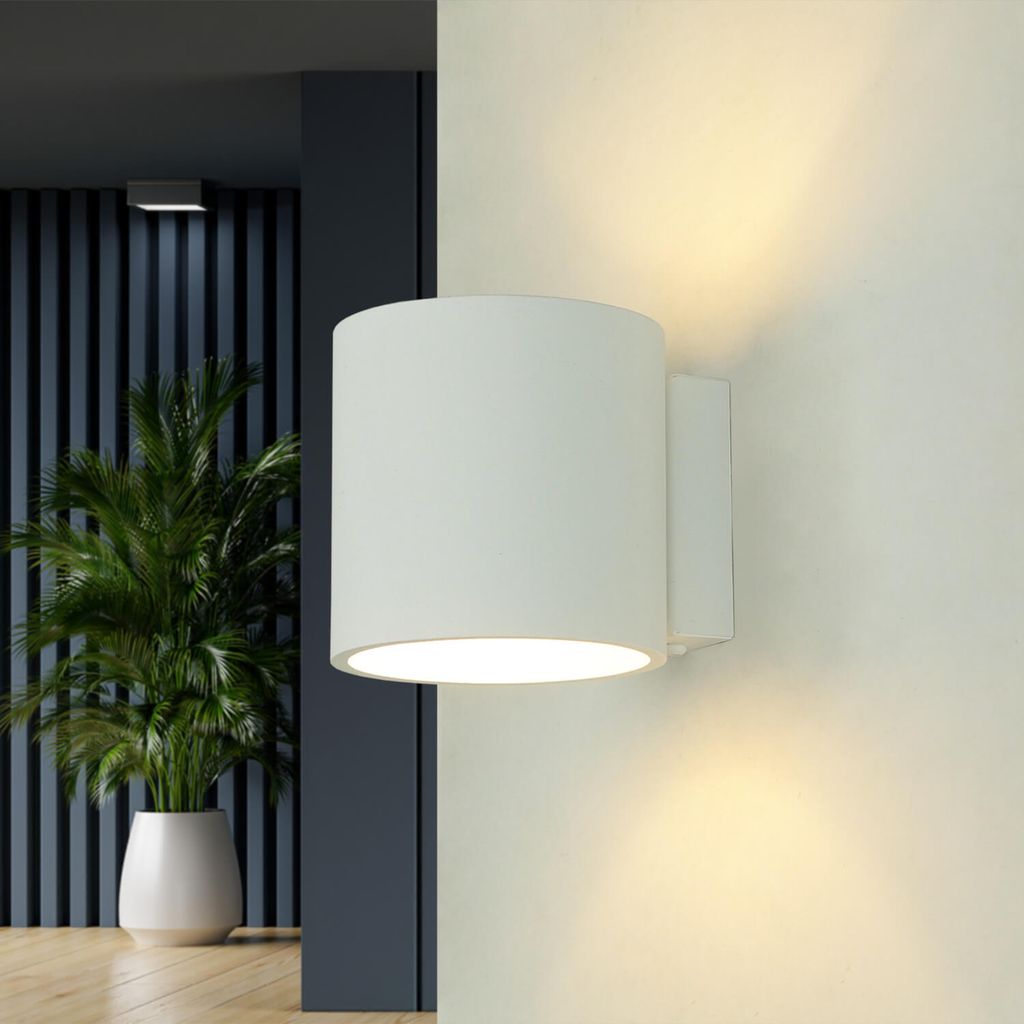 Moderne Wandleuchte (Modern, Weiß, Zylinder) Innenleuchte Flurleuchte Wandlampe