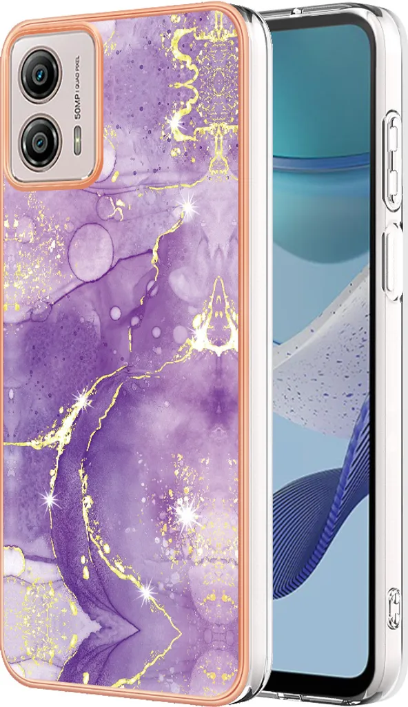 Custodia COMAKU Per Xiaomi Poco X4 GT 5G, Cover In Silicone TPU Morbida Con Bordo Dorato Lucido - Viola - 3
