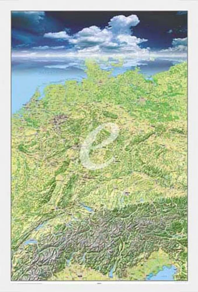 Mappa Germania Prospettiva Artistica Cornice Shinsuke Bianca MDF