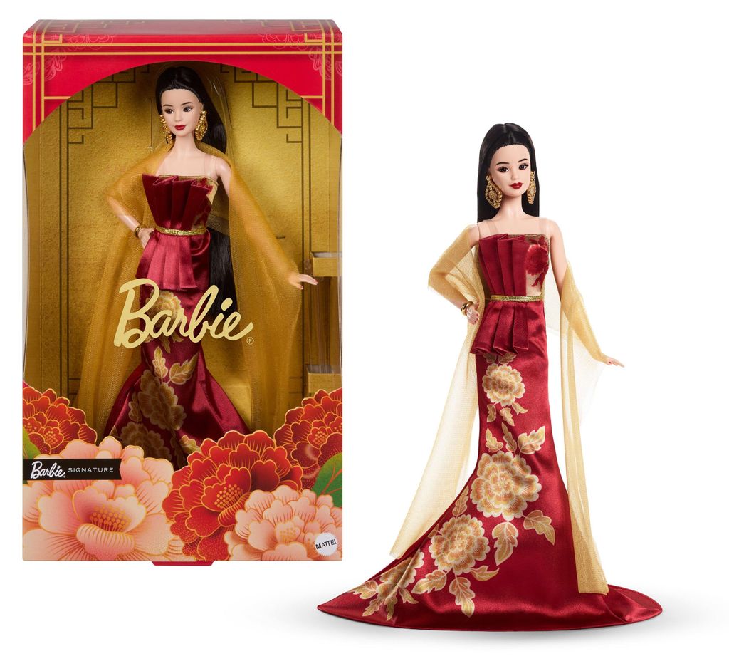 Barbie Signature Lunar New Year Modepuppe, rotes Kleid mit Produktbild 