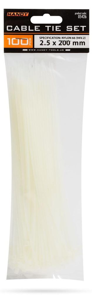 100 transparante kabelbinders – Nylon 66 kabelbinders, Productafbeelding 