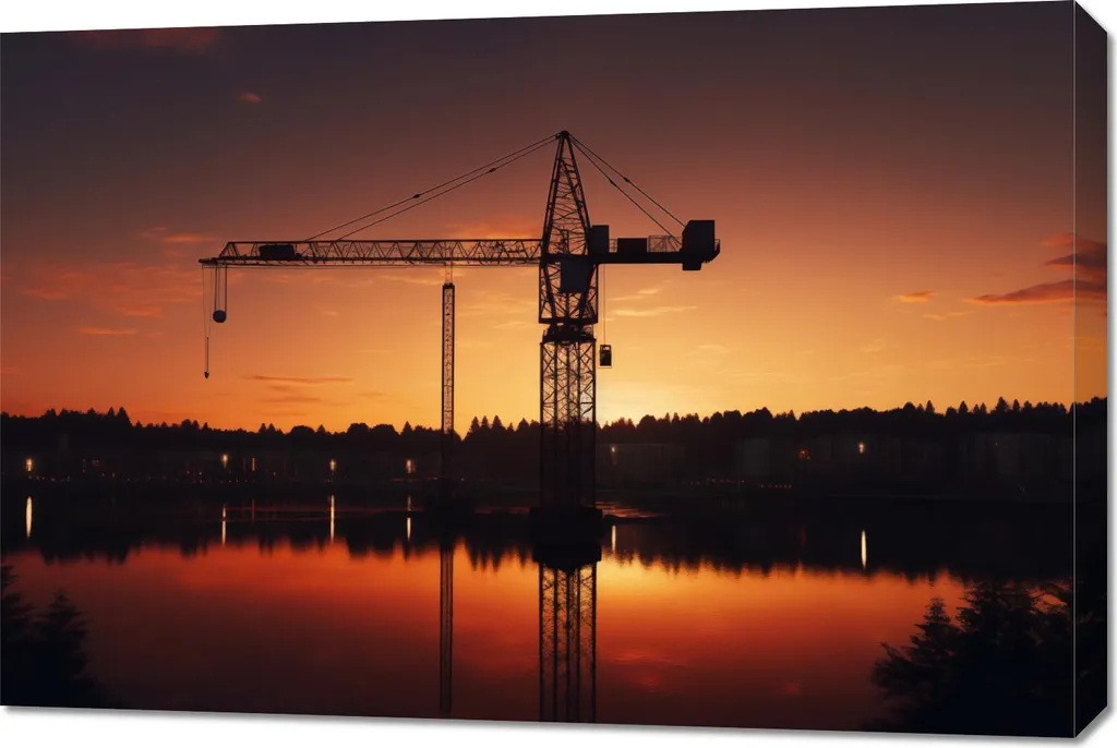 Decorazione Parete 90x60 Tramonto Industriale | Quadro Moderno Design
