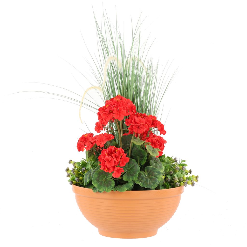 Pflanzschale Runder Pflanztopf 10 L Terrakotta Ø 40 cm Kunststoff, für Blumenarrangements, Höhe 17,3 cm