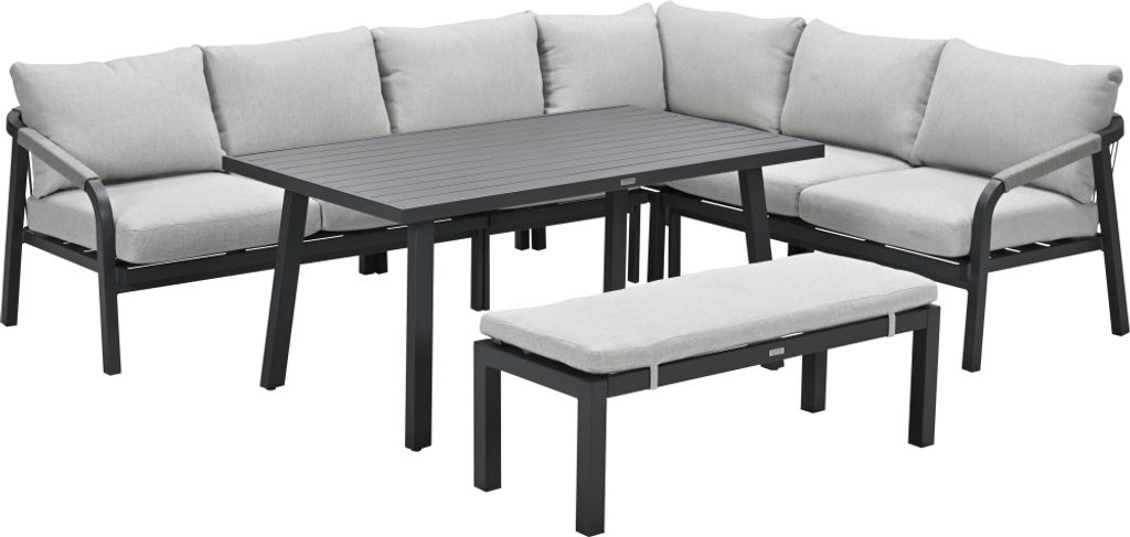 Garden Impressions Lounge Dining Set Monti 6-teilig - carbon black - Aluminium