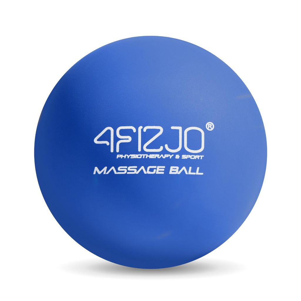 4FIZJO Massageball, punktuelle Massage, Gummi, Faszien- und Rehabilitationsball, blau