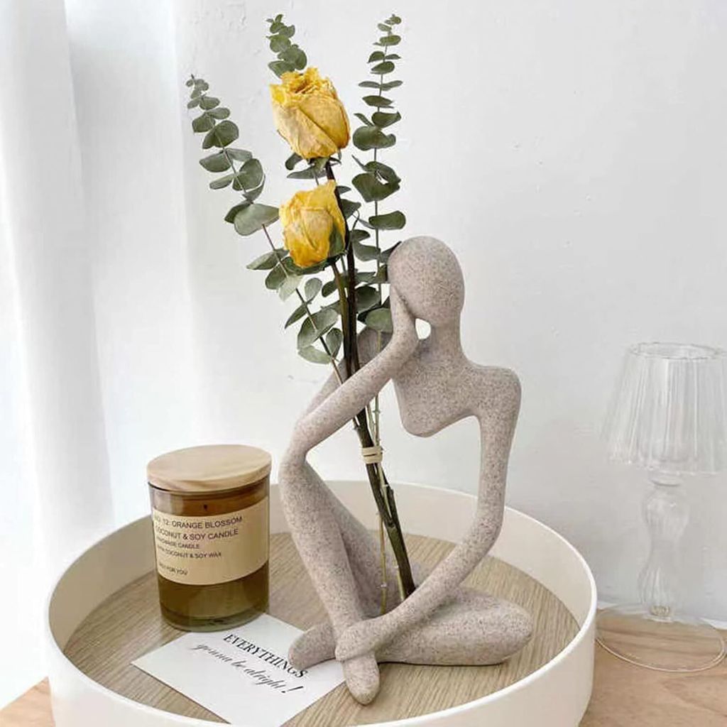 Denker-Skulpturen, Denker-Statue-Ornamente aus Sandsteinharz, Einweihungsgeschenke im abstrakten Stil, Dekoration für Wohnzimmer-Esszimmer-Schreib...