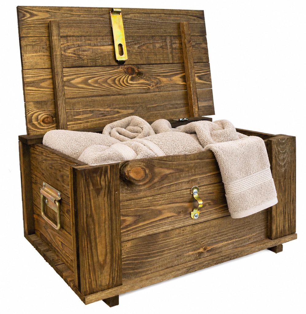 Truhe Hugo braun mit Deckel  50 x 36 x 26cm Produktbild 
