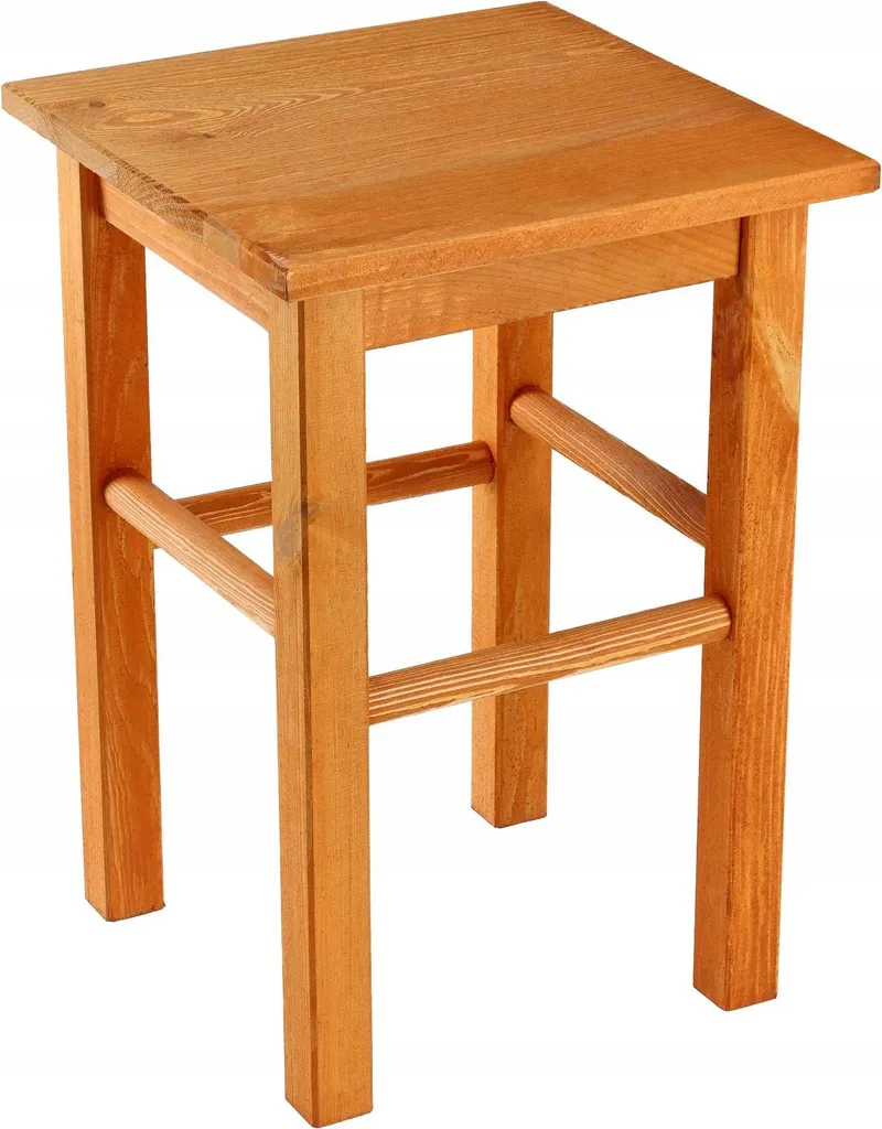 Tabouret bas en bois massif pour table de repas, hauteur 43,5 cm