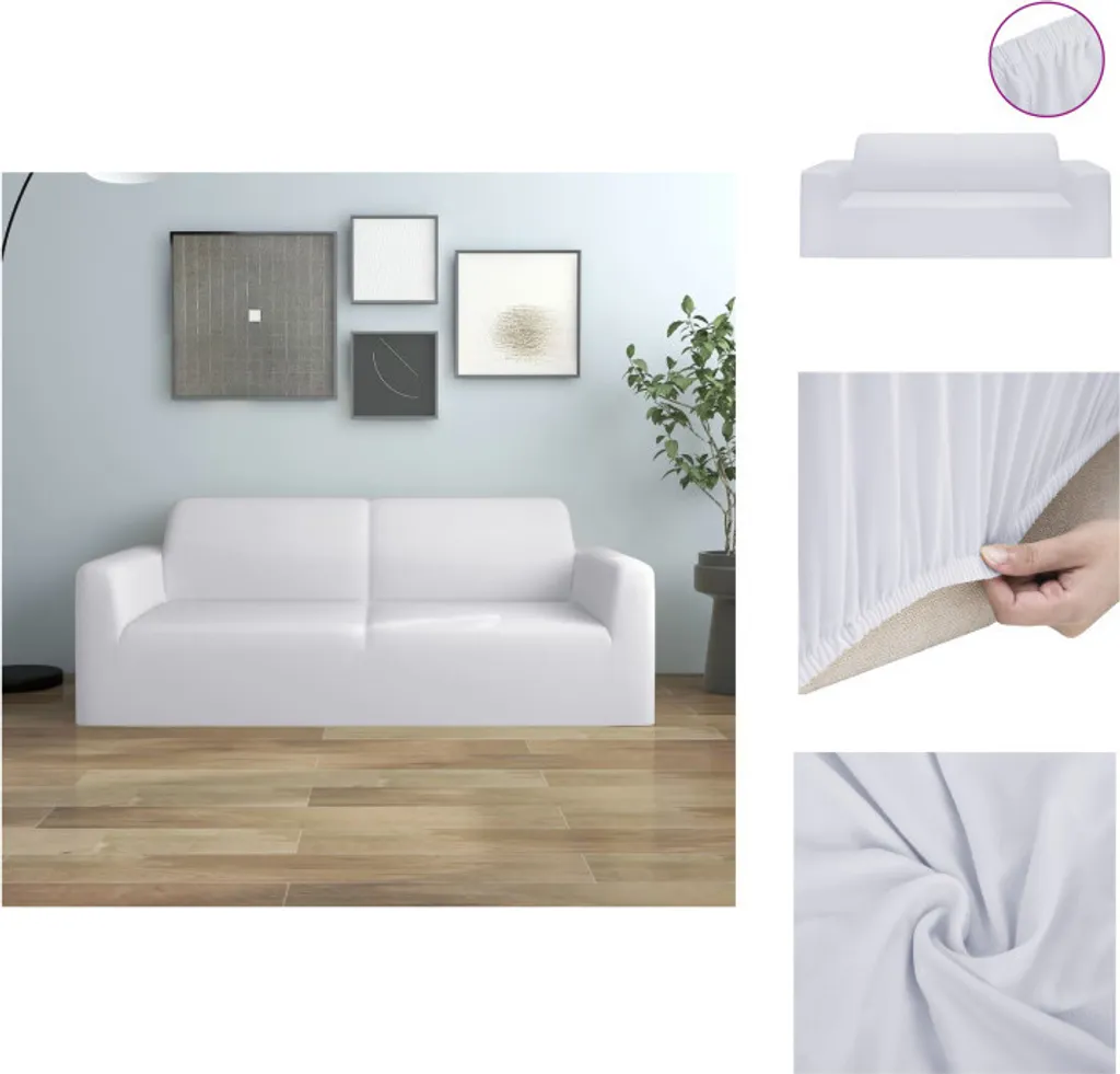 Copridivano vidaXL 2 Posti Bianco Jersey | Rivestimento Economico