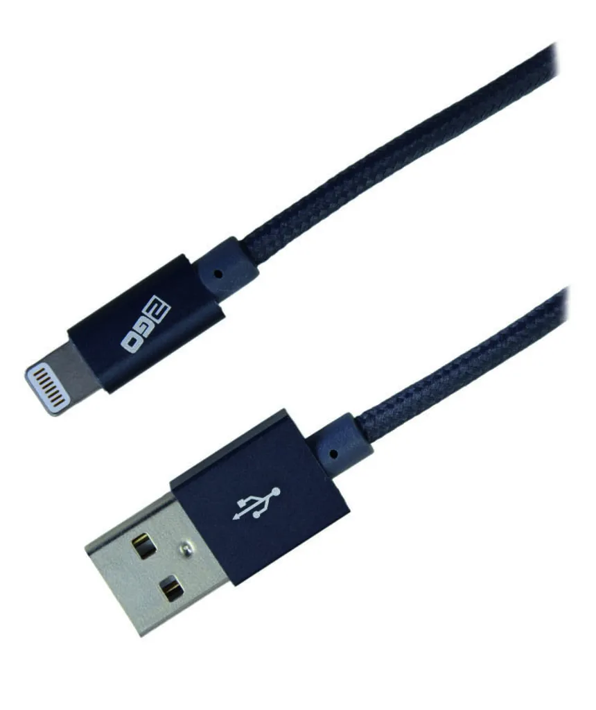 Câble Lightning MFI 2m anthracite 2GO robuste pour charge ultra rapide