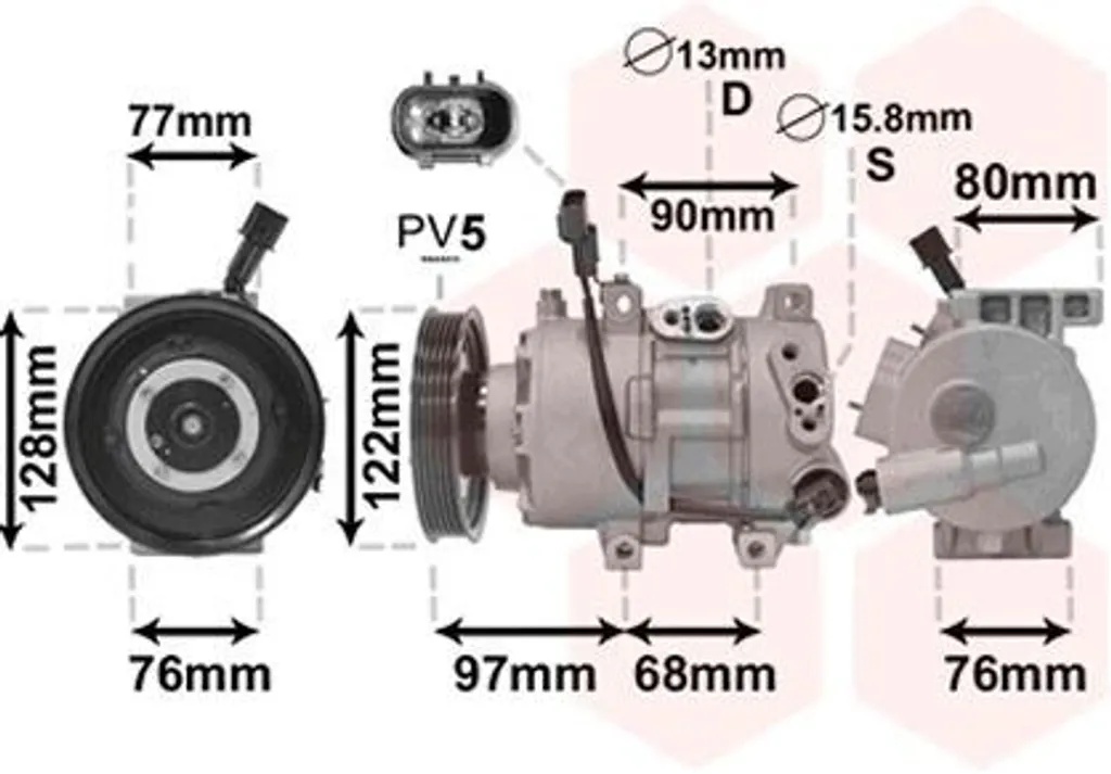Compresseur de climatisation VAN WEZEL 8200K273 pour Hyundai Accent IV