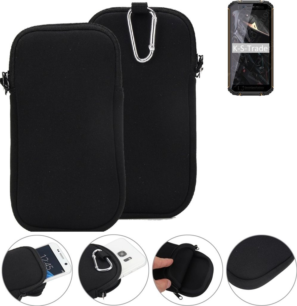 K-S-Trade Neopren-Hülle Handyhülle kompatibel mit Oukitel WP18 Schutzhülle Neoprenhülle Sleeve Schutz-Hülle Gürtel Tasche Case Holster