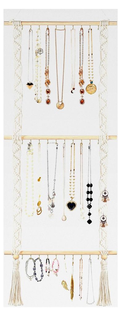 Hängender Schmuck-Organizer aus Makramee mit 30 Haken, Produktbild 