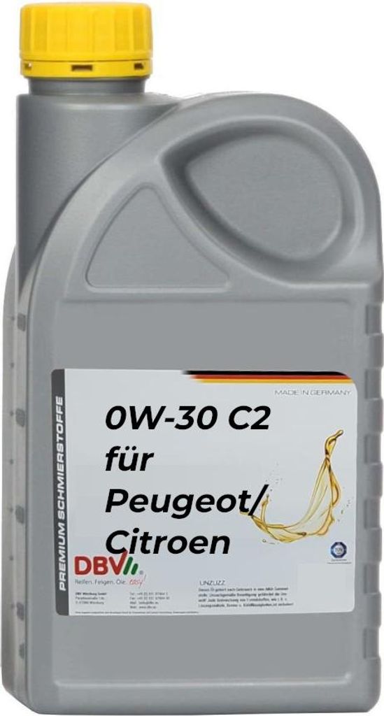 DBV 0W/30 C2 für Peugeot/Citroen 20 x 1-Liter-Dose