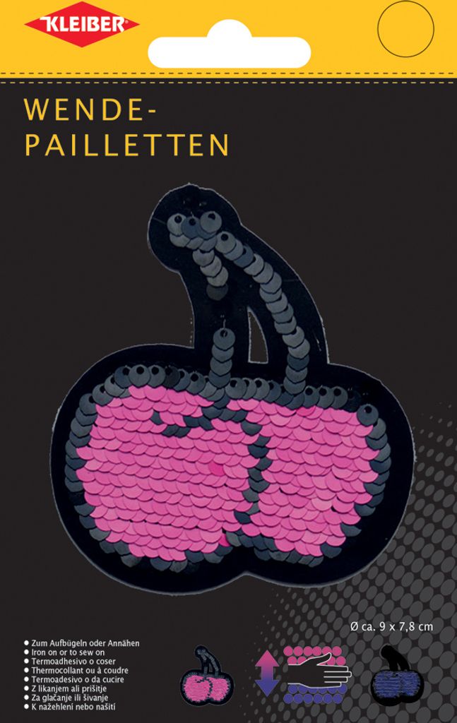 KLEIBER Wendepailletten Kirschen pink-blau