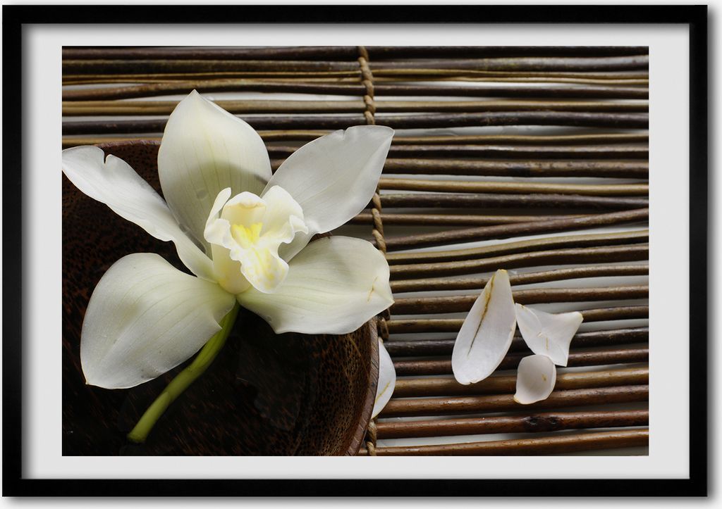 Bild - Bilder - Bilderrahmen - 70 cm x 50 cm - MDF-Rahmen, Wandkunst Orchidee