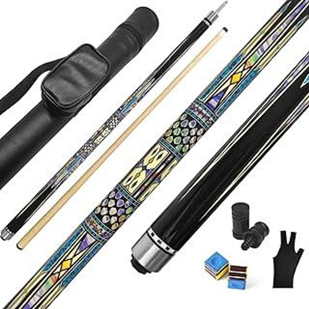 Pool Cue Stick Billard Queue,58 Pool-Billardqueue BillardStock 12,5 mm Lederspitze Cue Sticks for Pool Table,20OZ Pool Queue Stick Billard Queue Se...