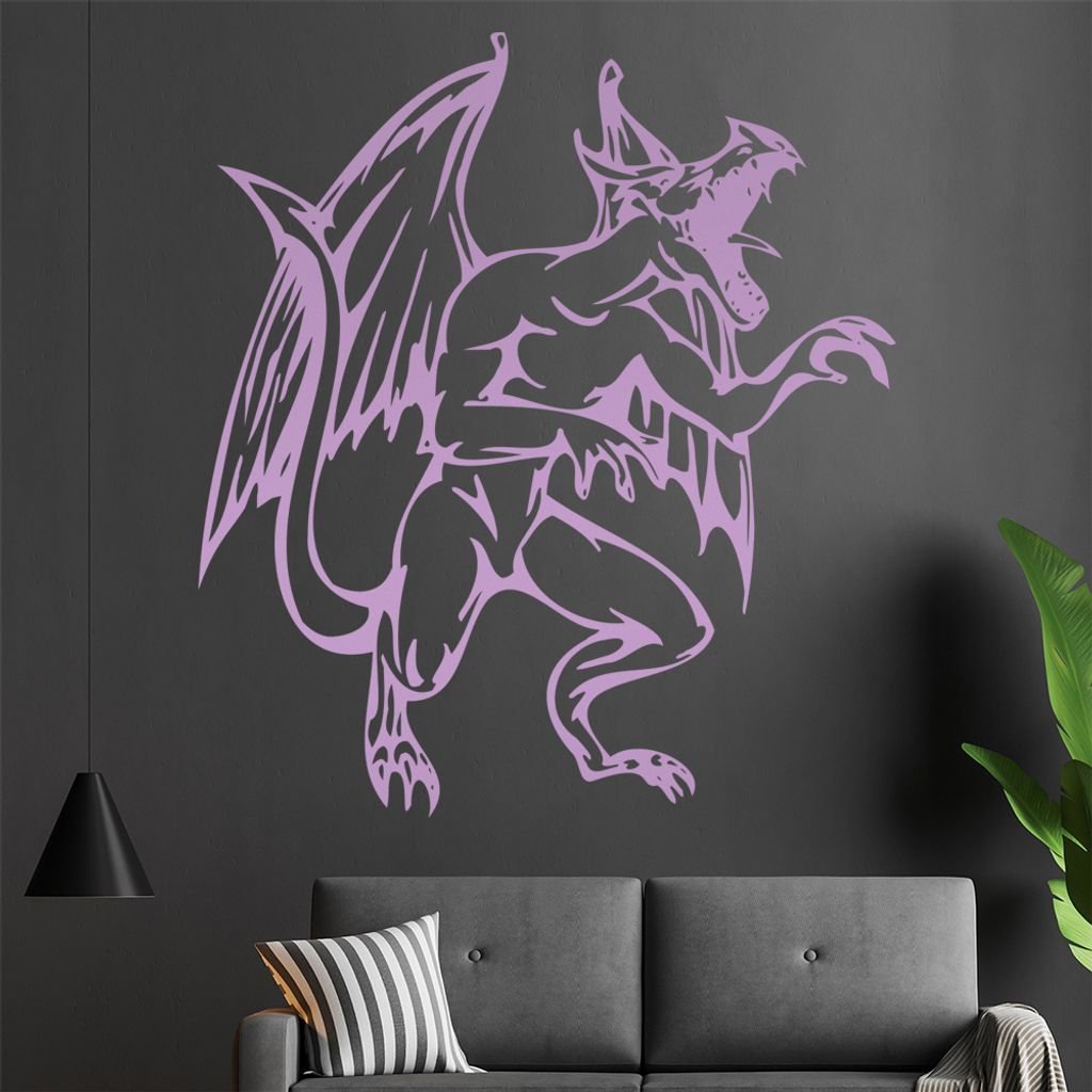 Gargoyl Drache Wandtattoo in 6 Größen - Wandaufkleber Wall Sticker - Dekoration, Küche, Wohnzimmer, Schlafzimmer, Badezimmer