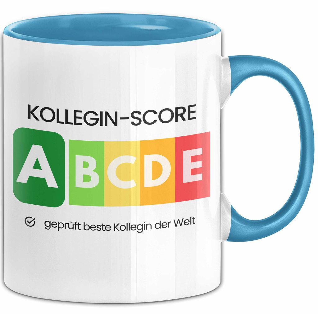 Kollegin-Score Tasse Geschenk Beste Kollegin Der Welt Abschied Witz Abschiedsgeschenk (Blau)