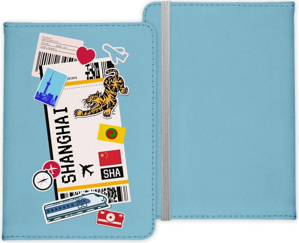 22Feels Shanghai Souvenir Reisepasshülle Organizer Reisen Gadgets China Asien Urlaub Kunst-Leder Etui Cover Frauen Männer Kinder