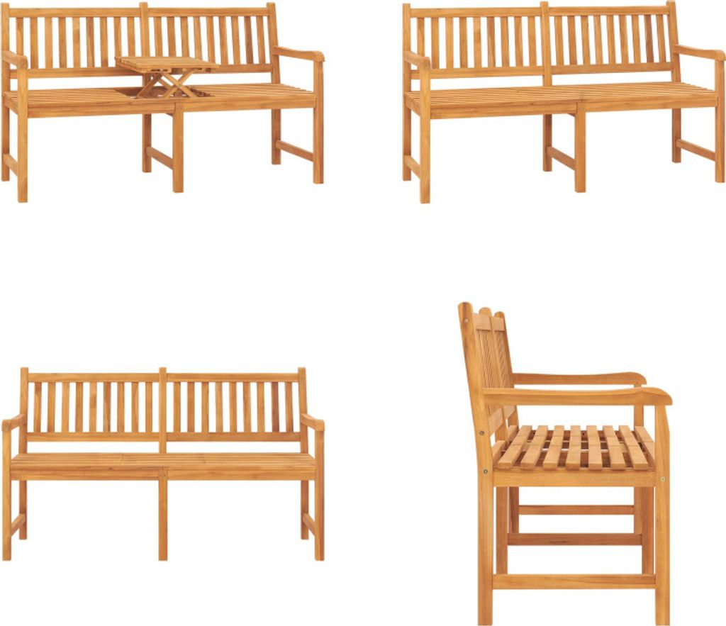 vidaXL 3 Sitzer Gartenbank mit Tisch 150 cm Teak Massivholz - Bank - Bänke - Holz Gartenbank - Holz Gartenbänke
