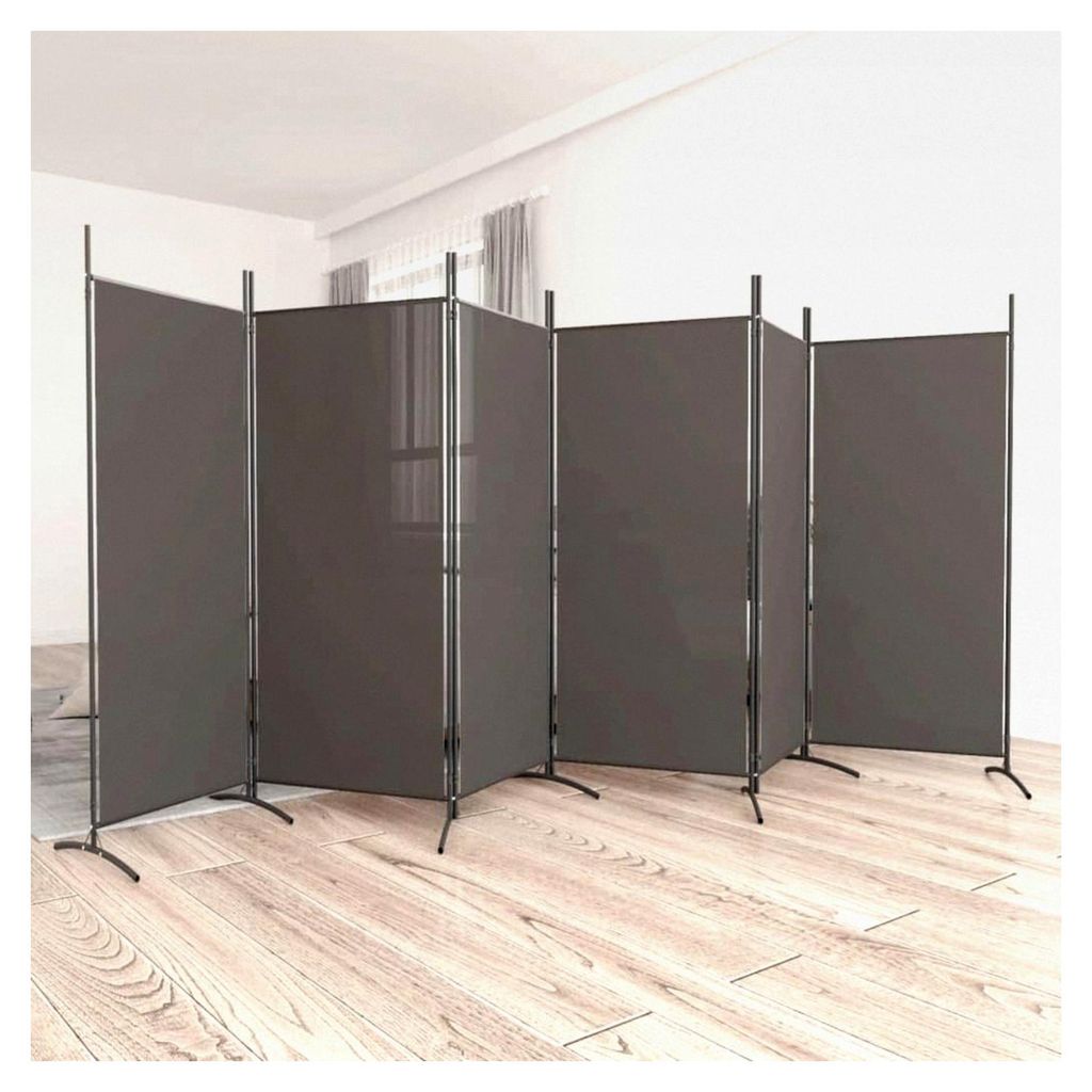 Raumteiler 6 Paneele Anthrazit 520x180cm Stoff