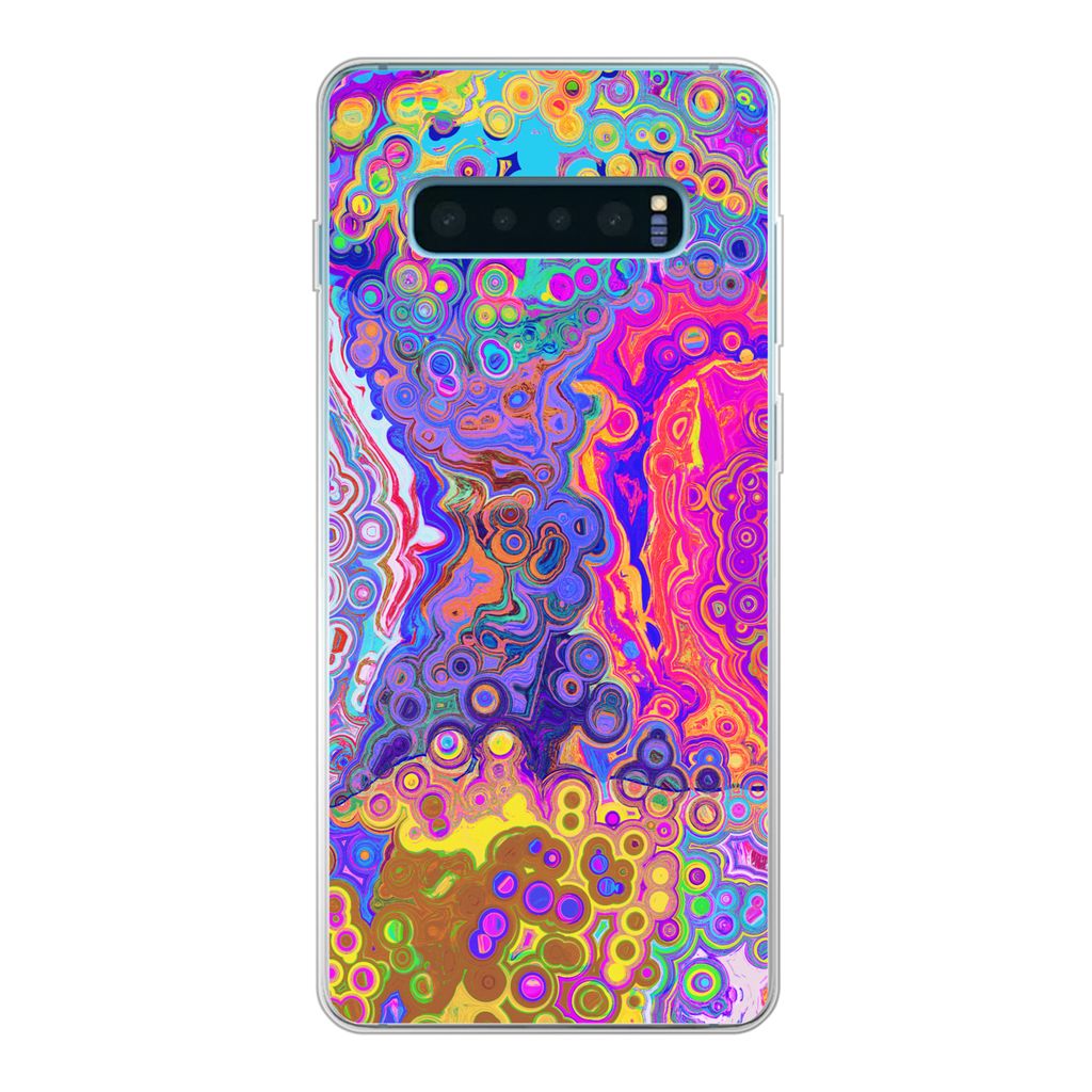 MuchoWow Handyhülle Schutzhülle Hülle für Samsung Galaxy S10 Plus Kunst - Formen - Farbe - Psychedelisch Silikon Softcase Handy Hülle - Schu...