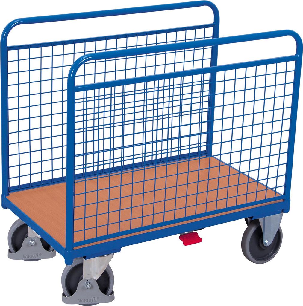 VARIOfit Seitenbügelwagen mit Längswänden aus Drahtgitter 1060x640mm Anthazitgrau RAL 7016