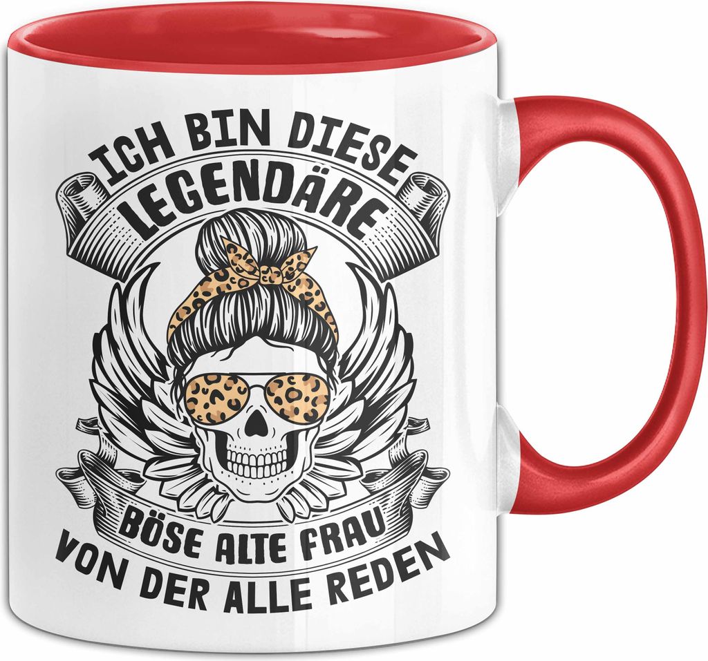 Ich Bin Diese Legendäre Böse Alte Frau Tasse Geschenk Coole Oma Tante Geschenkidee (Rot)
