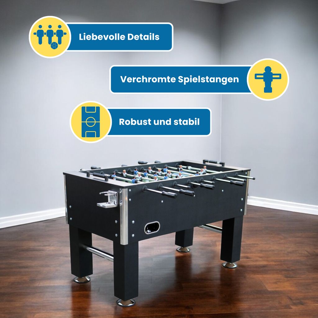 L.A. Sports Kicker Table 5“ Profi Kickertisch schwarz Produktbild 4