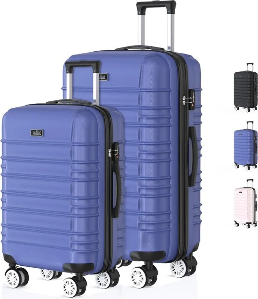 Set 2 Valigie Voyagoux AVALON Blu: Ideale per Famiglie e Coppie TSA