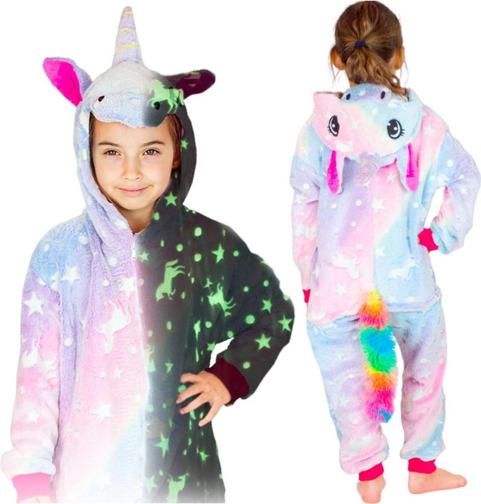 Dětské pyžamo Onesie Kigurumi svítící jednorožec 134-140 Obrázek produktu 