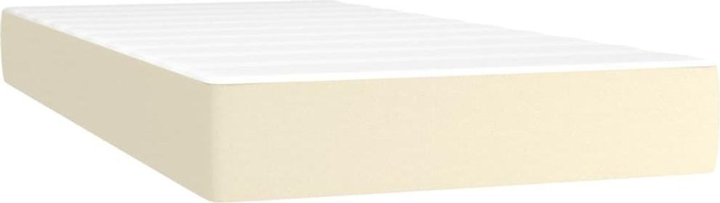 Taschenfederkernmatratze Mittel Creme 90x190x20 cm Kunstleder