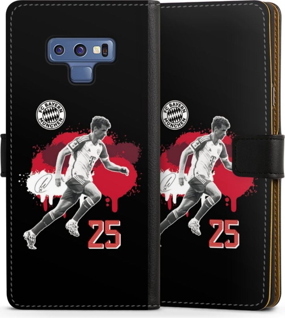 DeinDesign Klapphülle für Samsung Galaxy Note 9 Handytasche Lederhülle Tasche FC Bayern München Offizielles Lizenzprodukt Thomas Müller