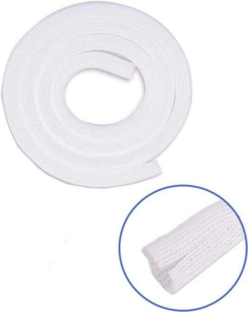 Kabelorganizer mit flexibler Kabelschutzfunktion - Verstelbare Kabelbinder mit Kapuze - Kabelmanagement für Heim-PC-TV-Anwendung - Ø 19 mm weiß