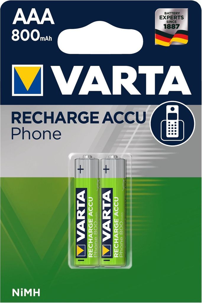 1x2 Varta Akku Professional Accu NiMH 800 mAh AAA Phone Produktbild 