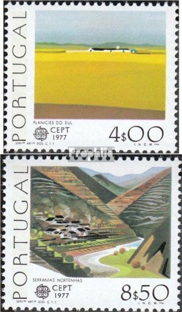 Briefmarken Portugal 1977 Mi 1360x-1361x (kompl.Ausg.) postfrisch Landschaften