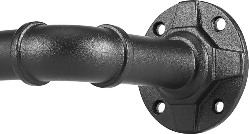 Industrielle Rohrvorhangstange - Multifunktionale Aufhängestange - 88-266 cm - Schwarz