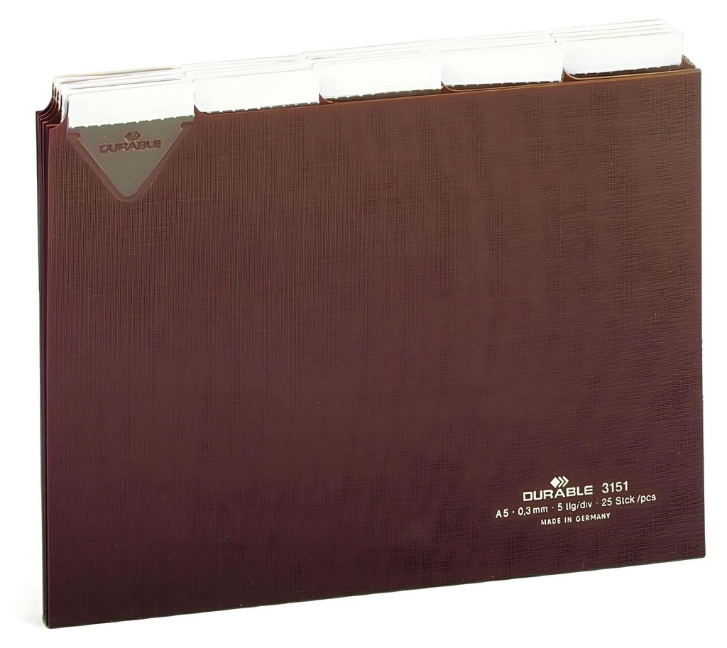 DURABLE Guides intercalaires plastiques A5 division 5/5 Image du produit 