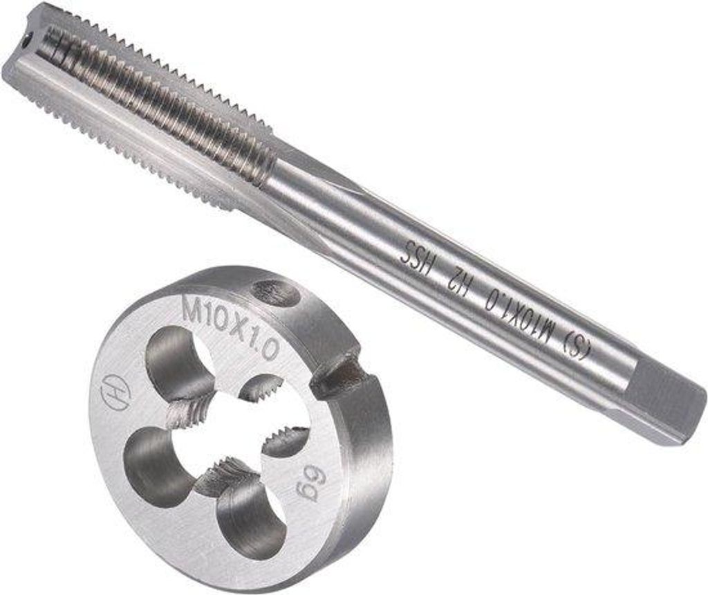 Handtap-Satz - Metrisches HSS-Tapset, Maschinensatz für Draadreparatur mit Rund-Tap und Maschinenschraube M10 x 1