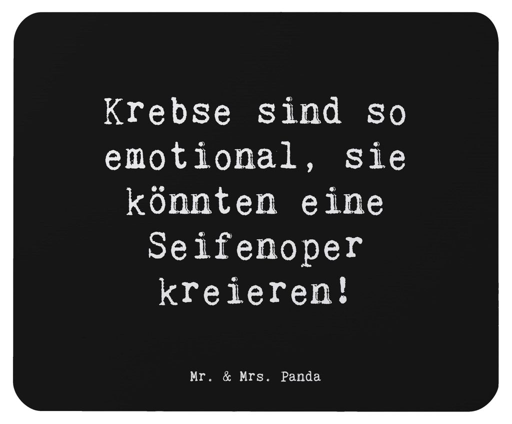 Mr. & Mrs. Panda Mousepad Spruch Emotionaler Krebs - Schwarz - Geschenk, gummi mauspad, Persönlich, Emotionalität, Krebse emotional, Geschenke St...