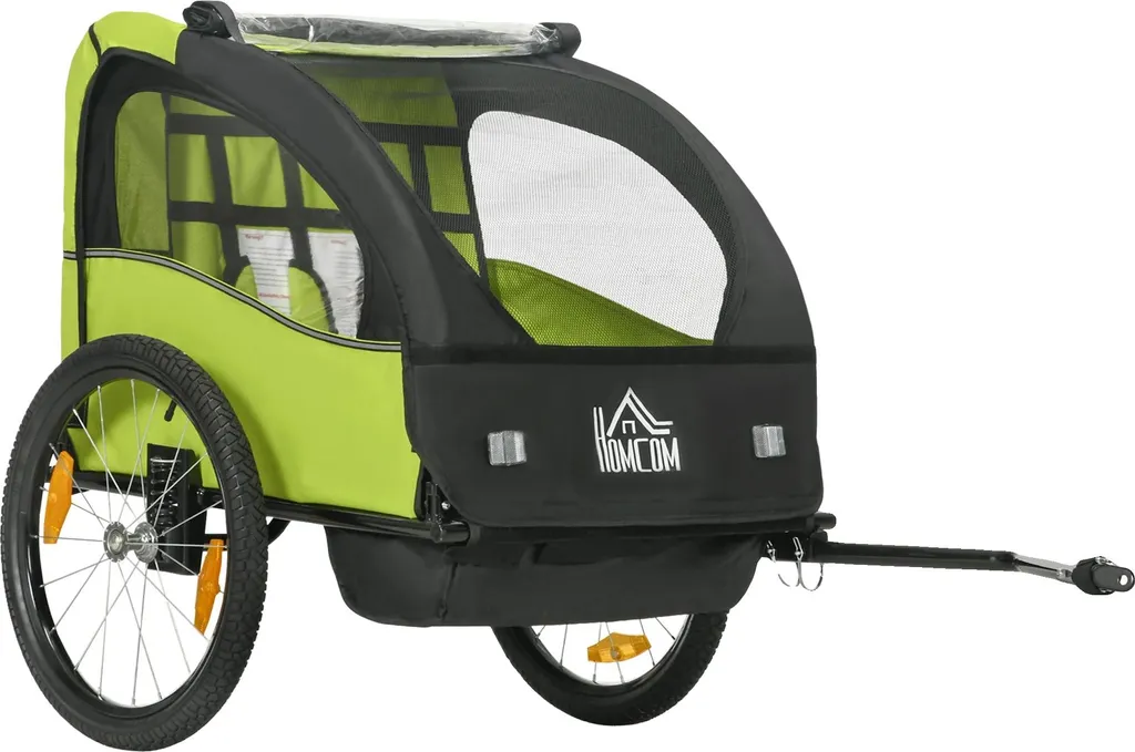 Remorque vélo enfant 2 places stable et sécurisée structure en métal