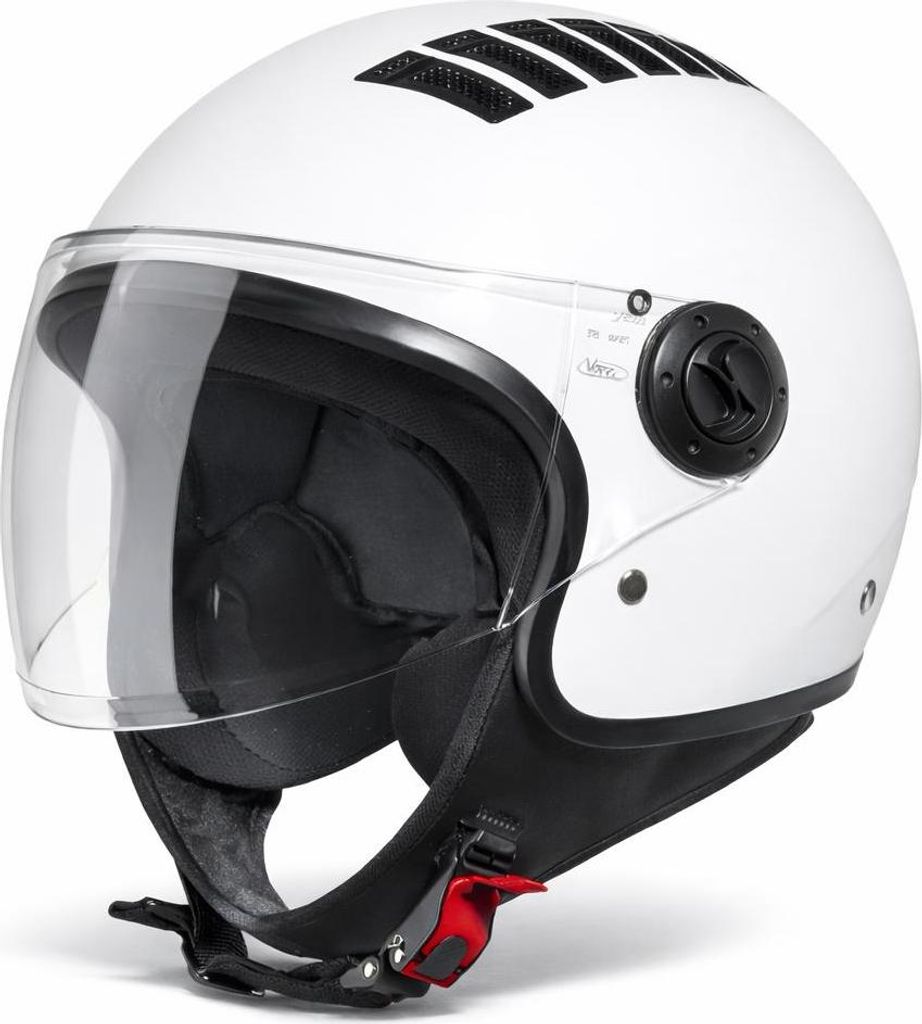 VINZ Como Jethelm mit Visier ECE 22.06 | Roller Helm Mopedhelm Für Motoroller & Vespa | Herren & Damen | Motorradhelm in XS-XL | Erhältlich in 4 ...