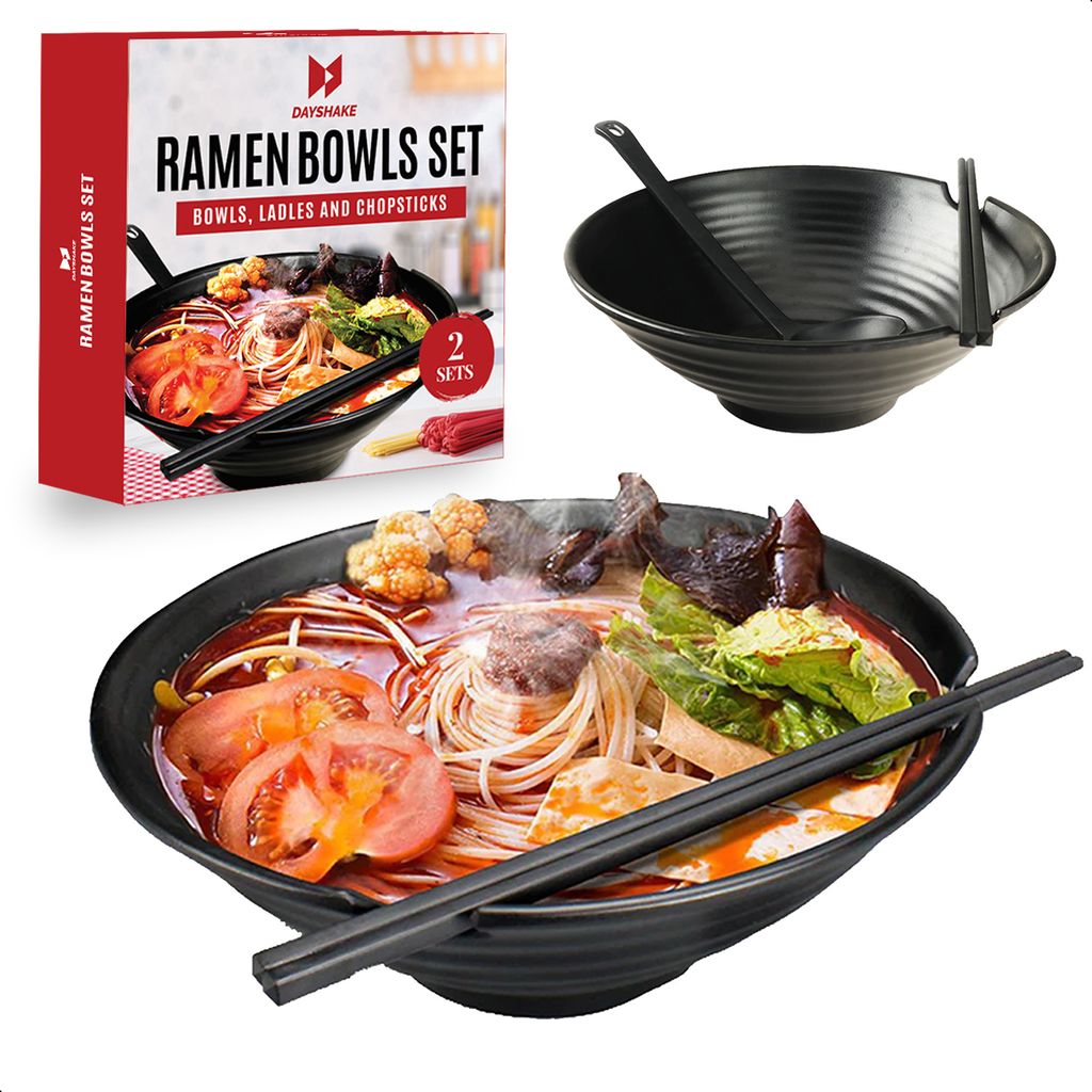 Dayshake Nudelschüssel-Set – 2 Sets – Nudeln Ramen-Geschirr Produktbild 