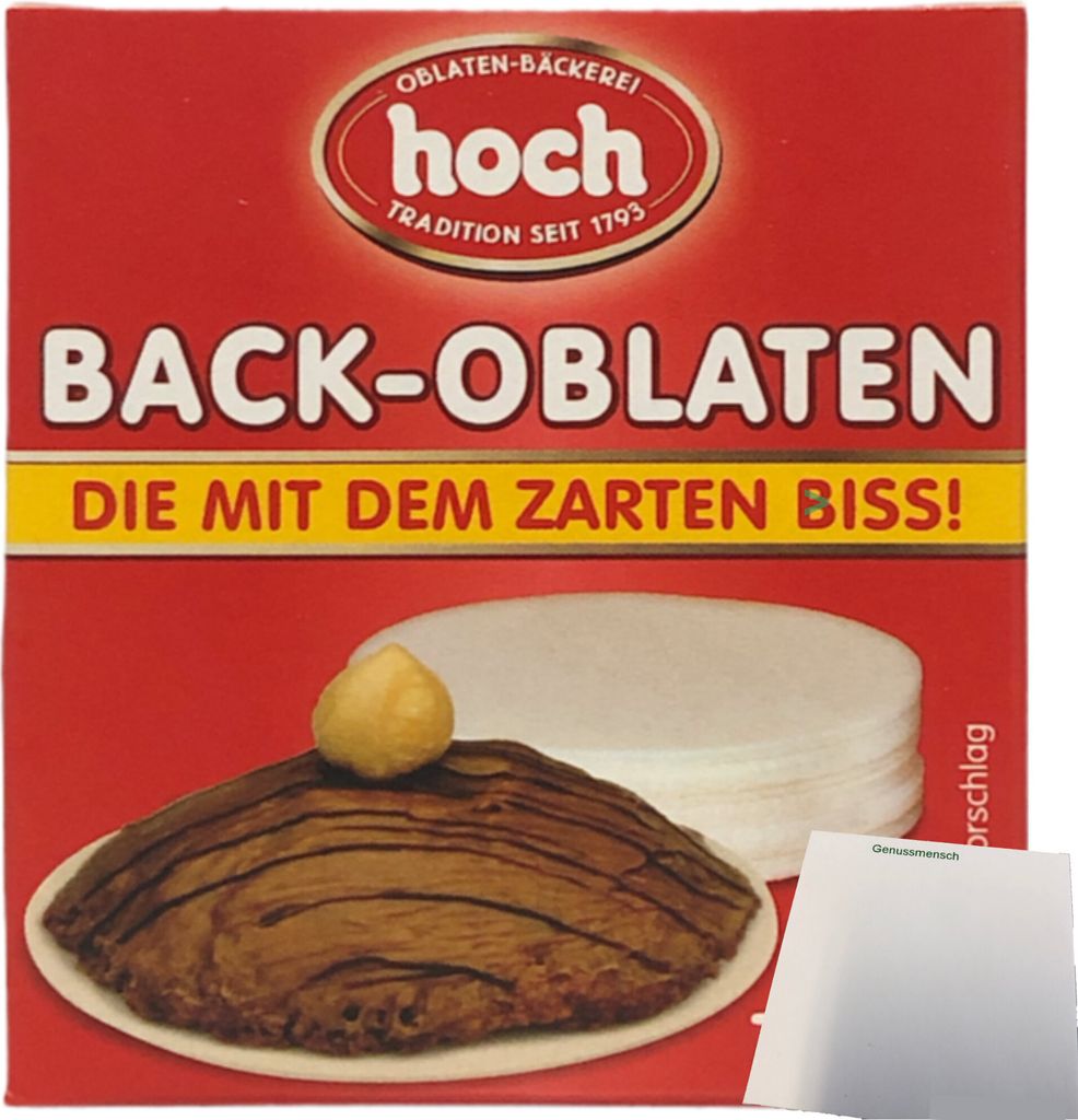 hoch Back-Oblaten mit dem zarten Biss 70mmØ (53g Packung) + usy Block